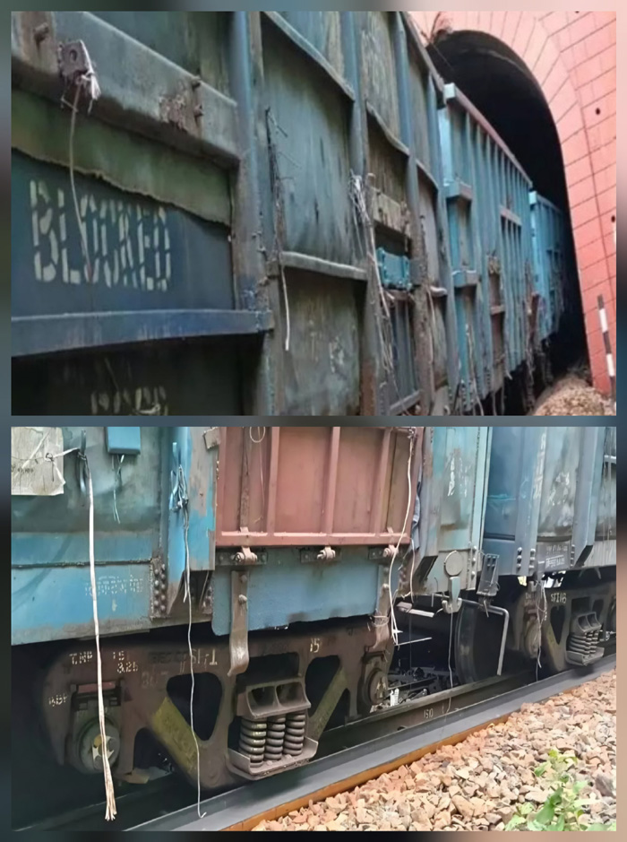 मालगाड़ी के 37 डिब्बे रेल सुरंग के भीतर पटरी से उतरे मालगाड़ी के 37 डिब्बे रेल सुरंग के भीतर पटरी से उतरे