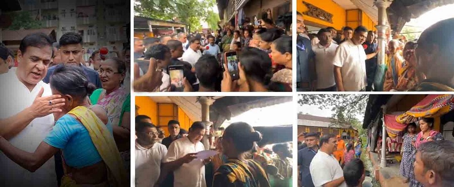 मंगलवार को कछार ज़िले के सिलचर का दौरा कर बाढ़ की स्थिति का जायज़ा लेते हुए मुख्यमंत्री डॉ हिमंत बिस्व सरमा।