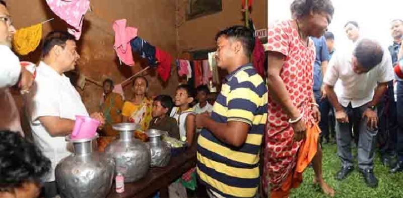 असमः कछार जिला मुख्यालय शहर सिलचर में बाढ़ प्रभावितों के लिए बनाए गये राहत शिविर में प्रभावितों से बातचीत करते मुख्यमंत्री डॉ. हिमंत बिस्व सरमा। असमः कछार जिला मुख्यालय शहर सिलचर में बाढ़ प्रभावितों के लिए बनाए गये राहत शिविर में प्रभावितों से बातचीत करते मुख्यमंत्री डॉ. हिमंत बिस्व सरमा।