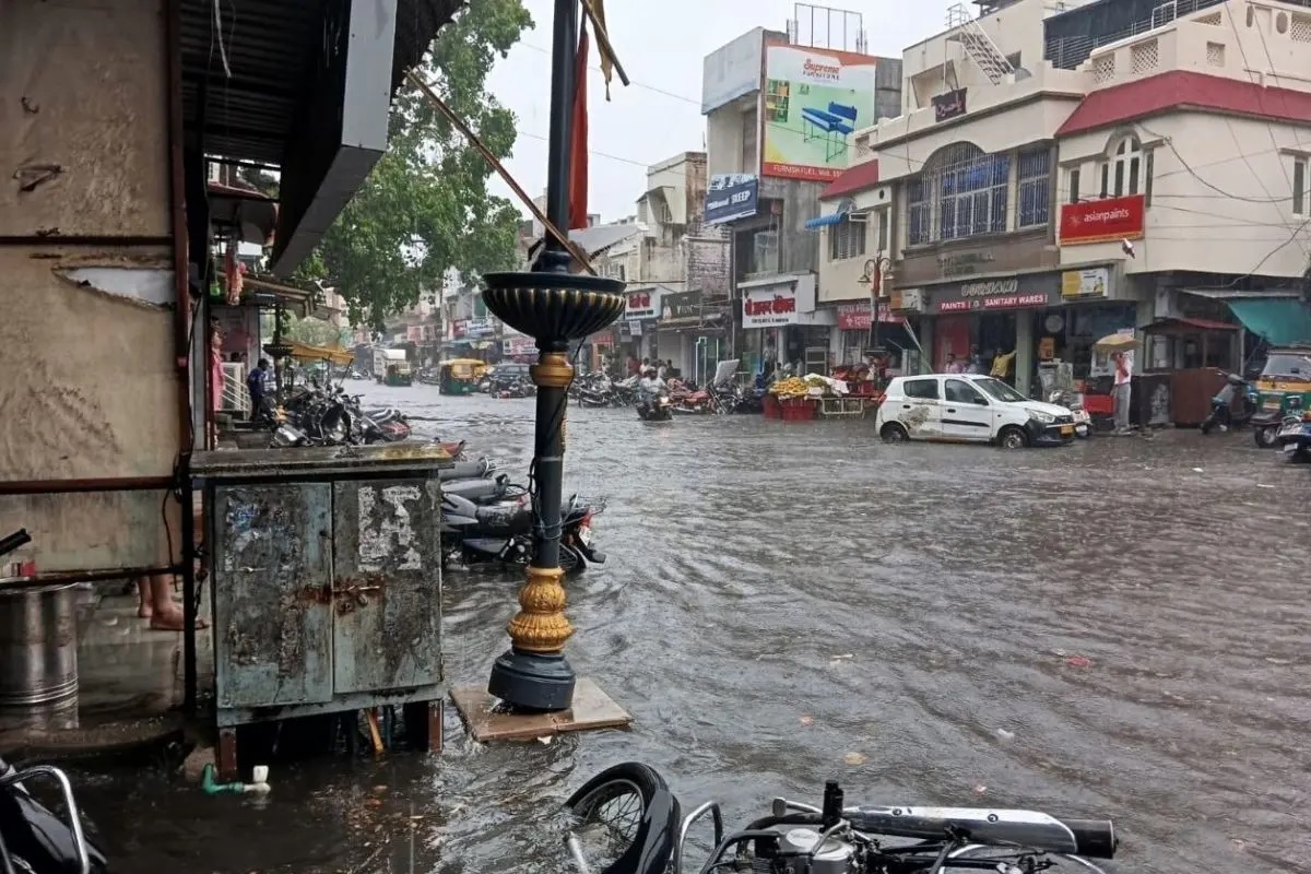 काेटा में हुई बारिश। काेटा में हुई बारिश।