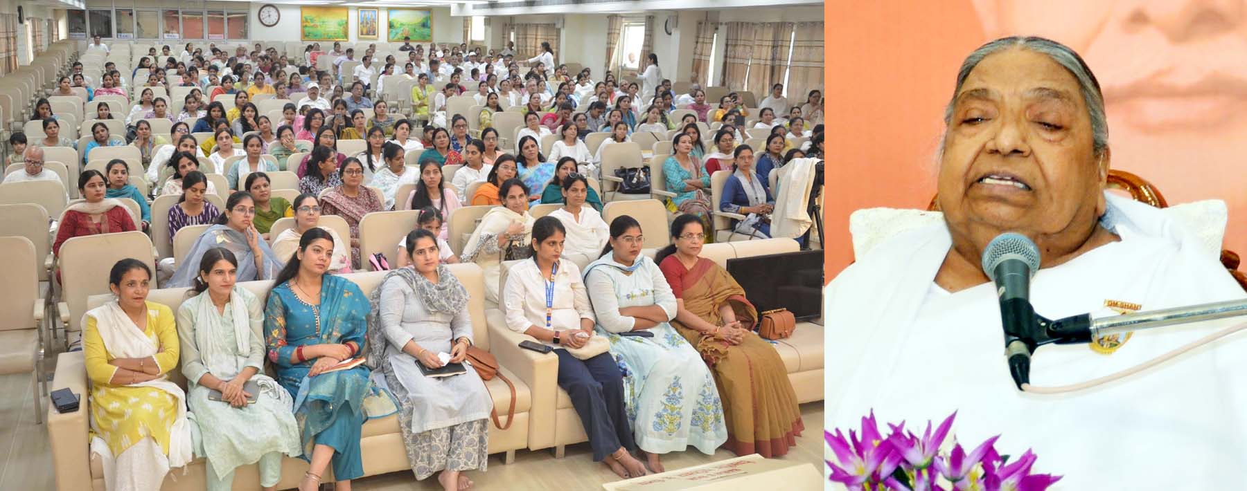 गुरुग्राम के बोहड़ाकलां स्थित ओम शांति रिट्रीट सेंटर में शिक्षकों के लिए आयोजित कार्यक्रम में बोलतीं विजय दीदी व मौजूद शिक्षक। गुरुग्राम के बोहड़ाकलां स्थित ओम शांति रिट्रीट सेंटर में शिक्षकों के लिए आयोजित कार्यक्रम में बोलतीं विजय दीदी व मौजूद शिक्षक।