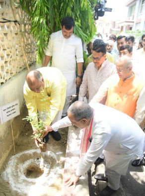 वृक्षारोपण करते प्रदेश भाजपा अध्यक्ष भूपेन्द्र चौधरी वृक्षारोपण करते प्रदेश भाजपा अध्यक्ष भूपेन्द्र चौधरी