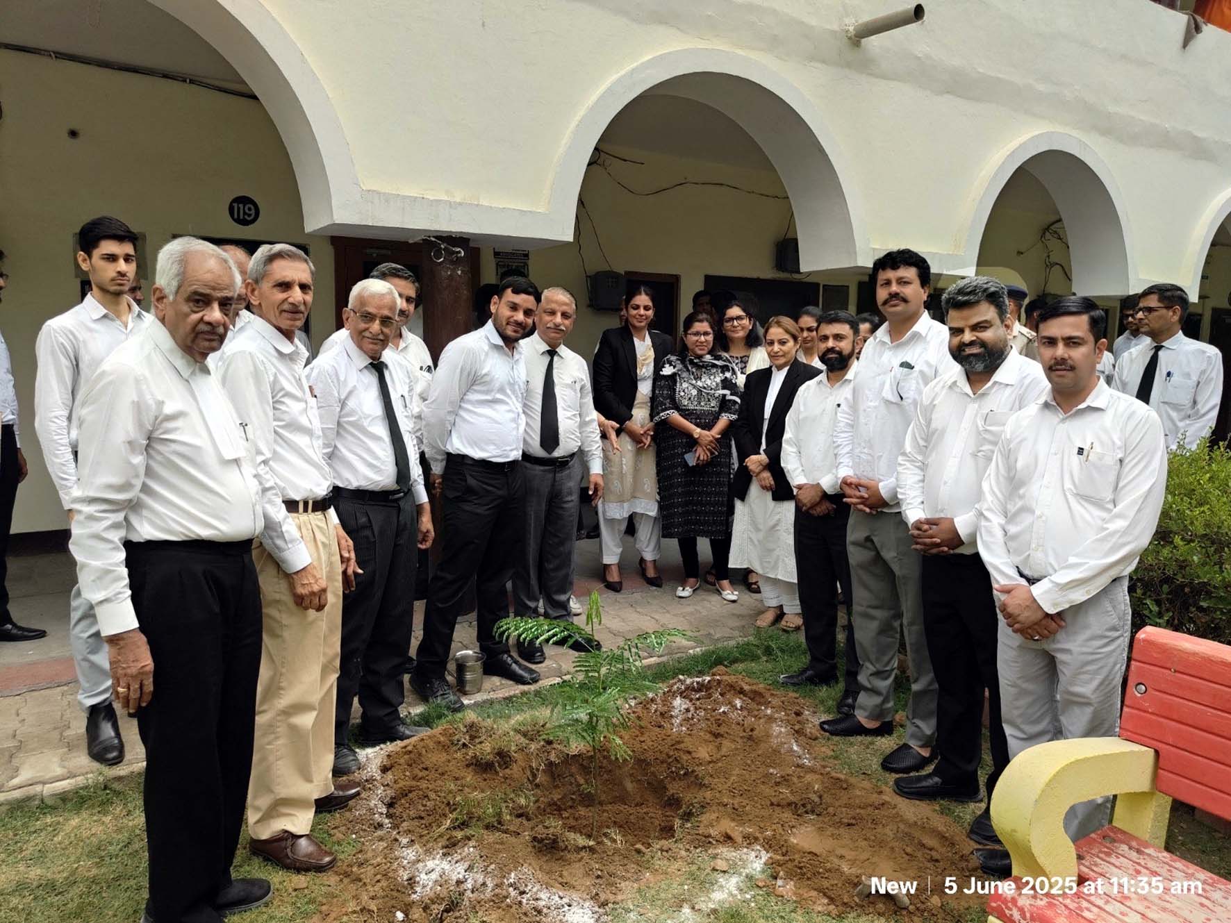 पौधारोपण करते जिला एवं सत्र न्यायाधीन अनुराधा साहनी एवं अन्य अधिवक्ता।