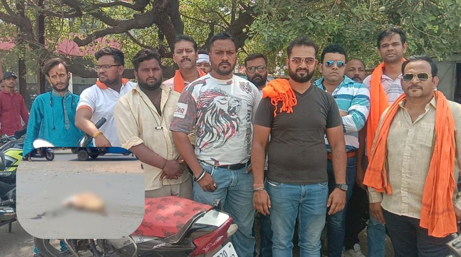मंदिर के सामने मिले मांस के अवशेष : विश्व हिंदू परिषद ने जताया विरोध मंदिर के सामने मिले मांस के अवशेष : विश्व हिंदू परिषद ने जताया विरोध
