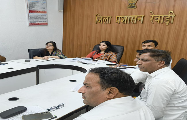 रेवाड़ी में अधिकारियों की बैठक लेते हुए एडीसी अनुपमा अंजलि। रेवाड़ी में अधिकारियों की बैठक लेते हुए एडीसी अनुपमा अंजलि।