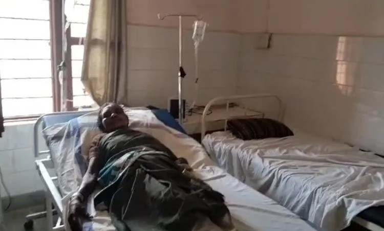 मधुमक्खियों के हमले में घायल मजदूर मधुमक्खियों के हमले में घायल मजदूर