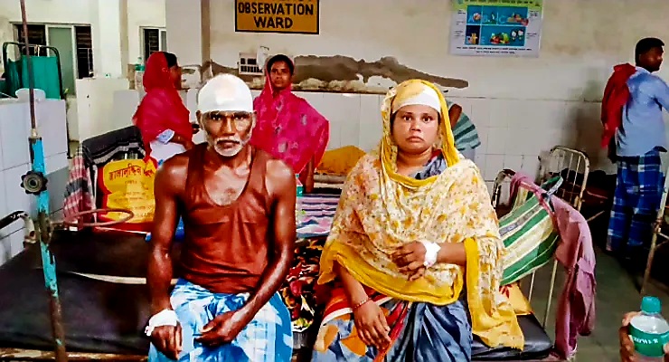 घर की बाउंड्री को लेकर भाई-भाई में विवाद, धारदार हथियार से हमले में एक ही परिवार के पांच लोग घायल
