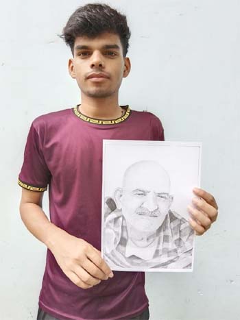 नीम करोली बाबा को समर्पित की अपनी पेंटिंग नीम करोली बाबा को समर्पित की अपनी पेंटिंग