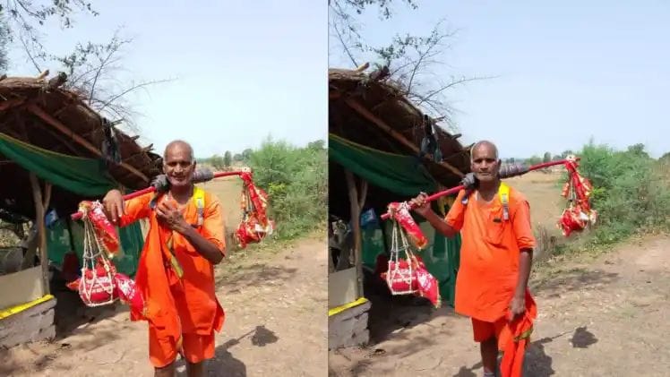 कांवड़ में लेकर जाते मन्नूलाल कांवड़ में लेकर जाते मन्नूलाल