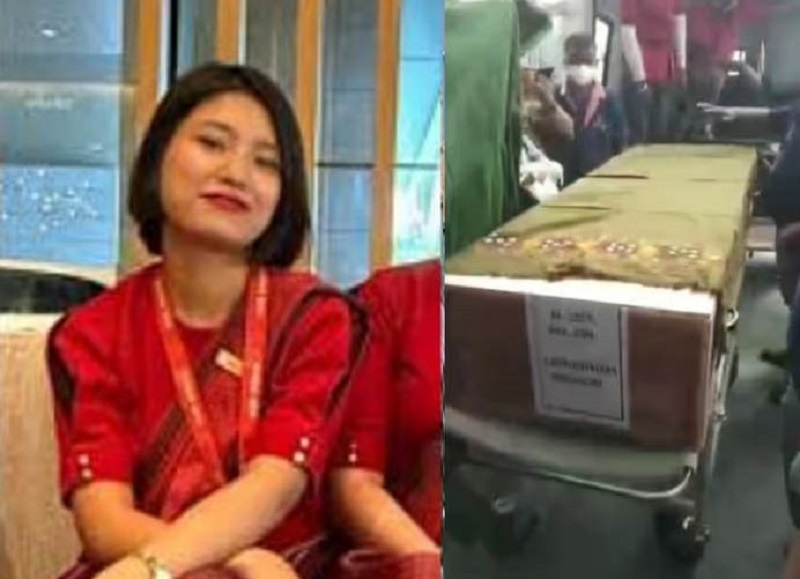 एयर इंडिया दुर्घटना के केबिन क्रू लैमनुनथेम सिंगसन का पार्थिव शरीर एयर इंडिया दुर्घटना के केबिन क्रू लैमनुनथेम सिंगसन का पार्थिव शरीर