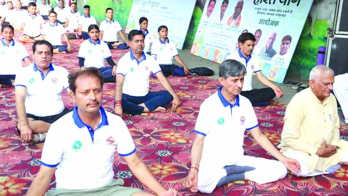 योगाभ्यास करते हुए योगाभ्यास करते हुए