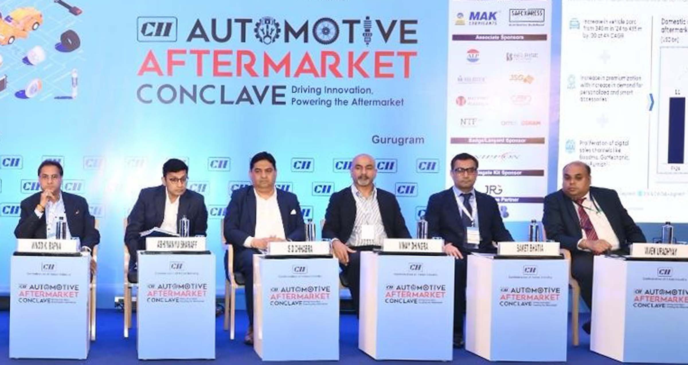 गुरुग्राम में पॉवरिंग द आफ्टरमार्केट थीम के तहत एएसी 2025 में मंचासीन अतिथि।