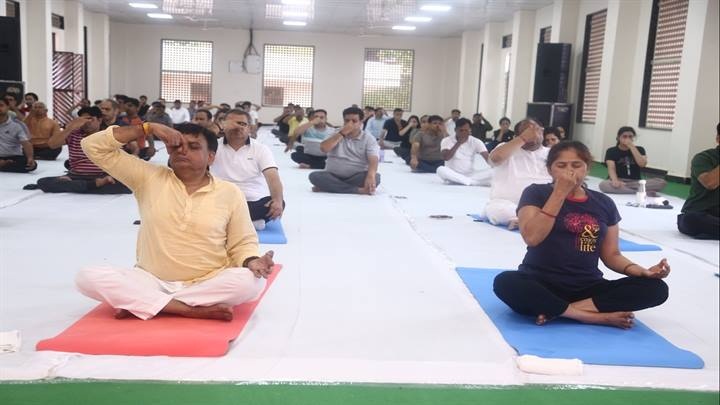 जिला न्यायालय में भी हुआ सामूहिक योगाभ्यास जिला न्यायालय में भी हुआ सामूहिक योगाभ्यास