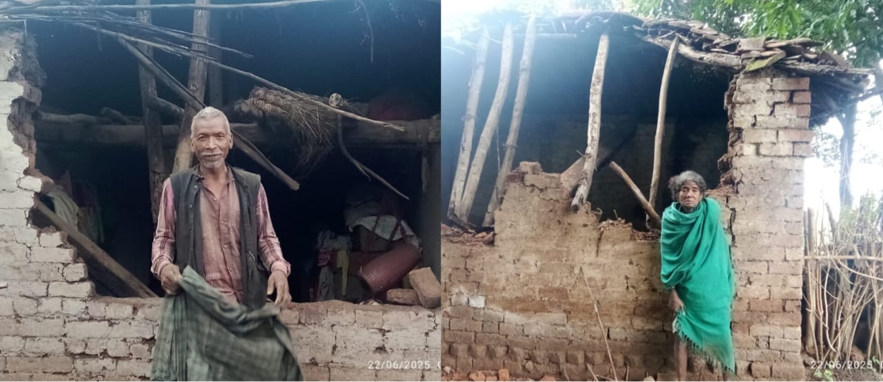 हाथिया ने ग्रामीणों के घरो को बनाया निशाना हाथिया ने ग्रामीणों के घरो को बनाया निशाना