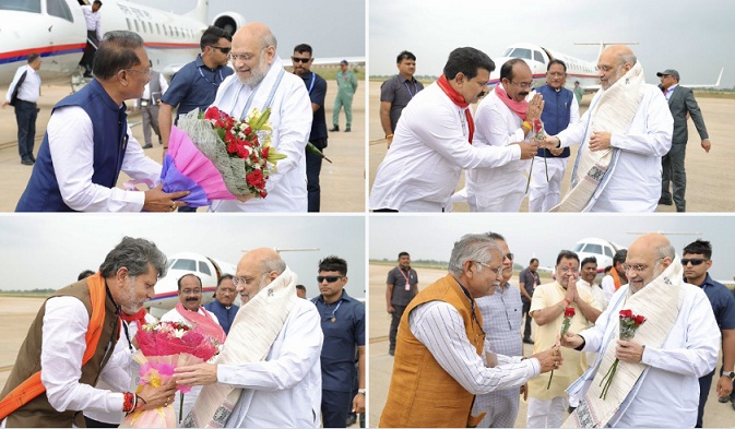 अमित शाह छत्तीसगढ़ प्रवास पर रायपुर पहुंचे अमित शाह छत्तीसगढ़ प्रवास पर रायपुर पहुंचे