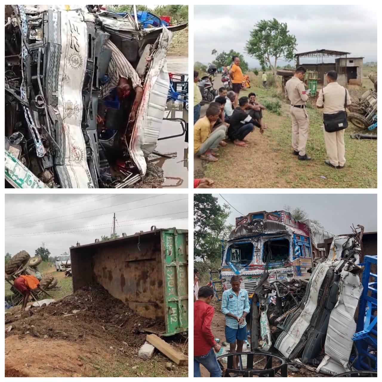 दो भीषण सडक हादसे मे गई दो जान दो ट्रक आपस मे टकराये और ट्रेक्टर ट्राली लटी दो भीषण सडक हादसे मे गई दो जान दो ट्रक आपस मे टकराये और ट्रेक्टर ट्राली लटी