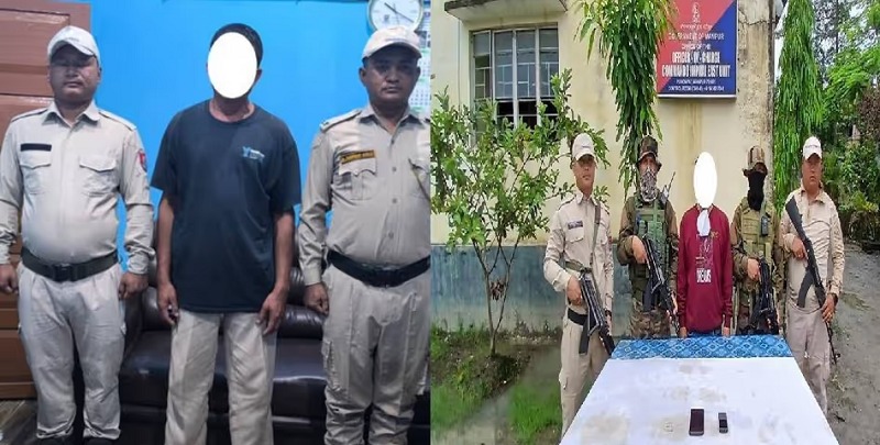 मणिपुर में गिरफ्तार उग्रवादियों की तस्वीर। मणिपुर में गिरफ्तार उग्रवादियों की तस्वीर।