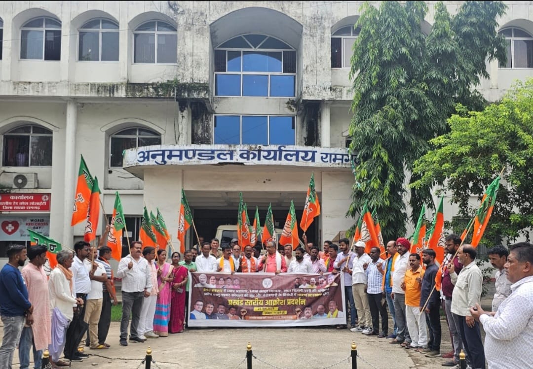 आंदोलन करते भाजपाई आंदोलन करते भाजपाई