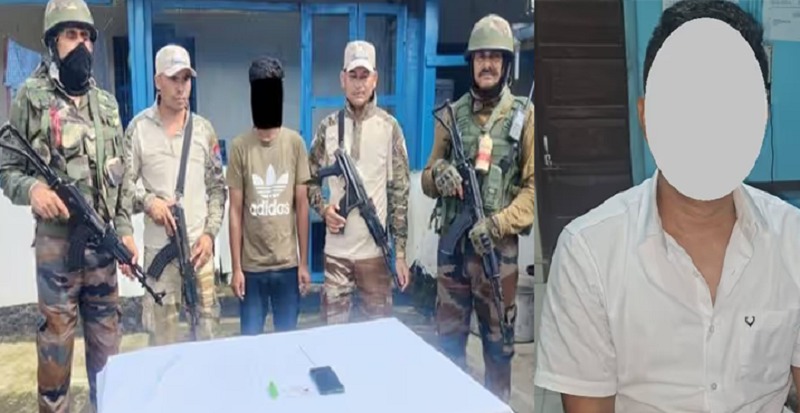 मणिपुर में गिरफ्तार उग्रवादियों की तस्वीर। मणिपुर में गिरफ्तार उग्रवादियों की तस्वीर।