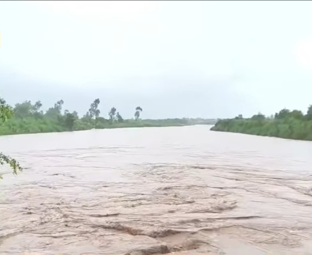 सोम नदी उफान पर सोम नदी उफान पर