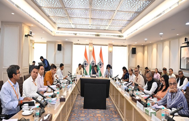 पीएलआई योजना की समीक्षा बैठक करते पीयूष गोयल पीएलआई योजना की समीक्षा बैठक करते पीयूष गोयल