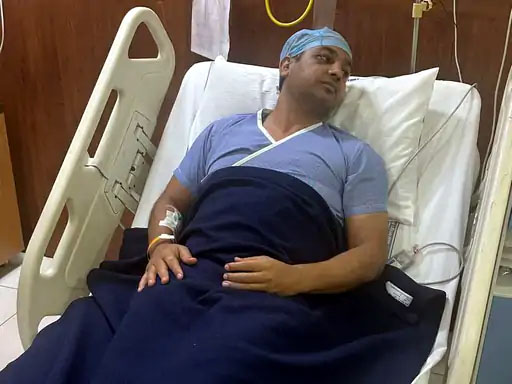 अस्पताल में भर्ती जेजेपी पार्टी के जिला अध्यक्ष प्रदीप कुमार। अस्पताल में भर्ती जेजेपी पार्टी के जिला अध्यक्ष प्रदीप कुमार।