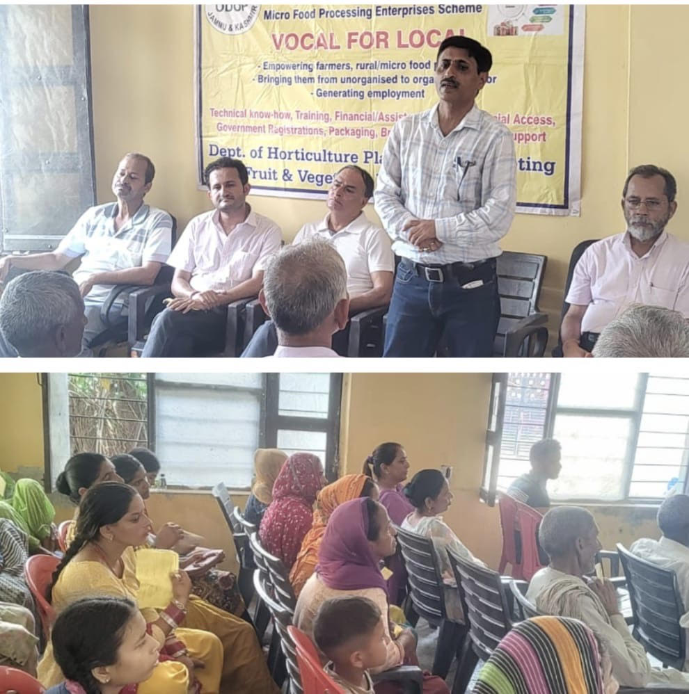 Awareness workshop on PMFME organised at Channagran, Kathua