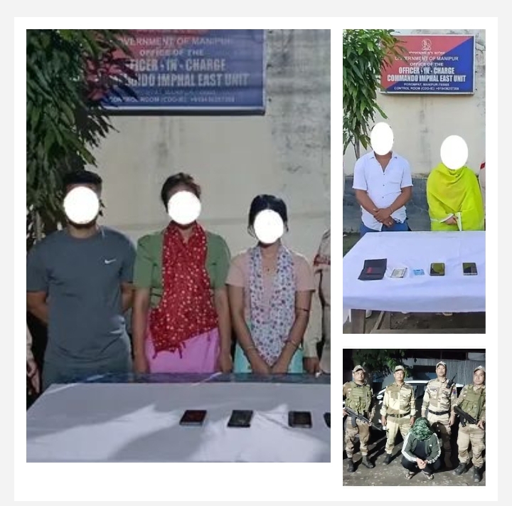 मणिपुर में गिरफ़्तार किए गए विद्रोहियों की तस्वीर।