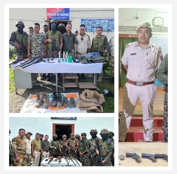 Image of the arms and explosives recovered in Manipur. Image of the arms and explosives recovered in Manipur.