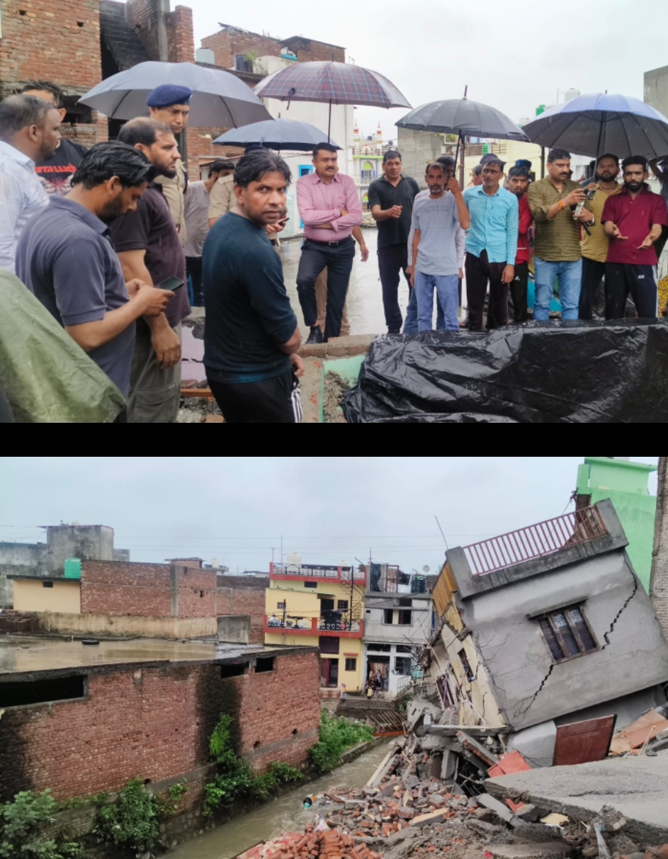 देहरादून में बारिश से गिरा घर। देहरादून में बारिश से गिरा घर।