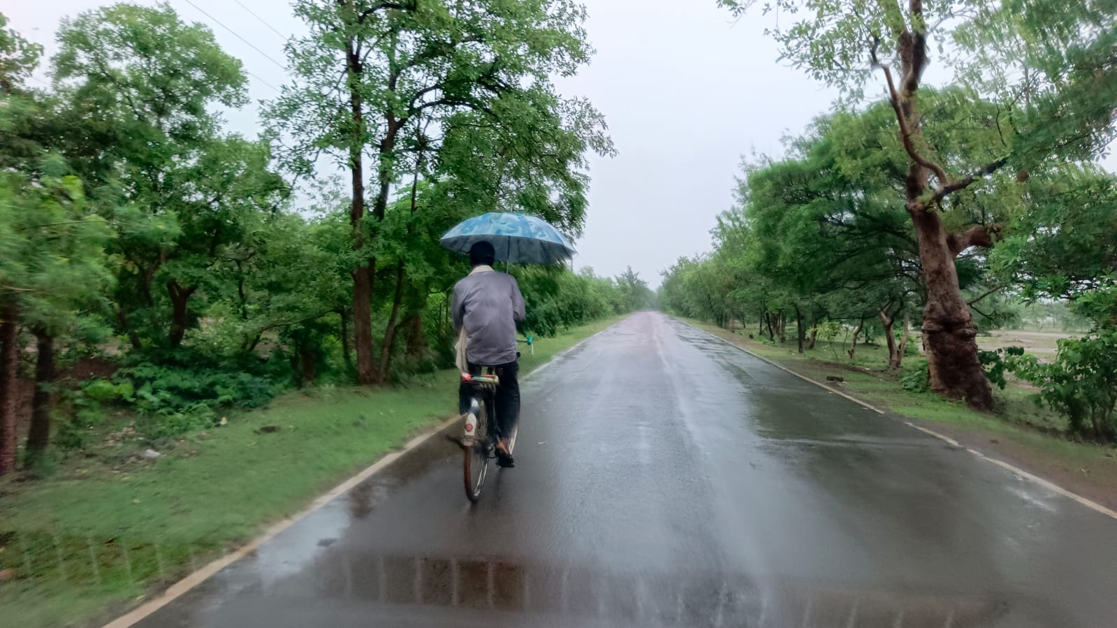 सड़क से गुजरता हुआ ग्रामीण। सड़क से गुजरता हुआ ग्रामीण।