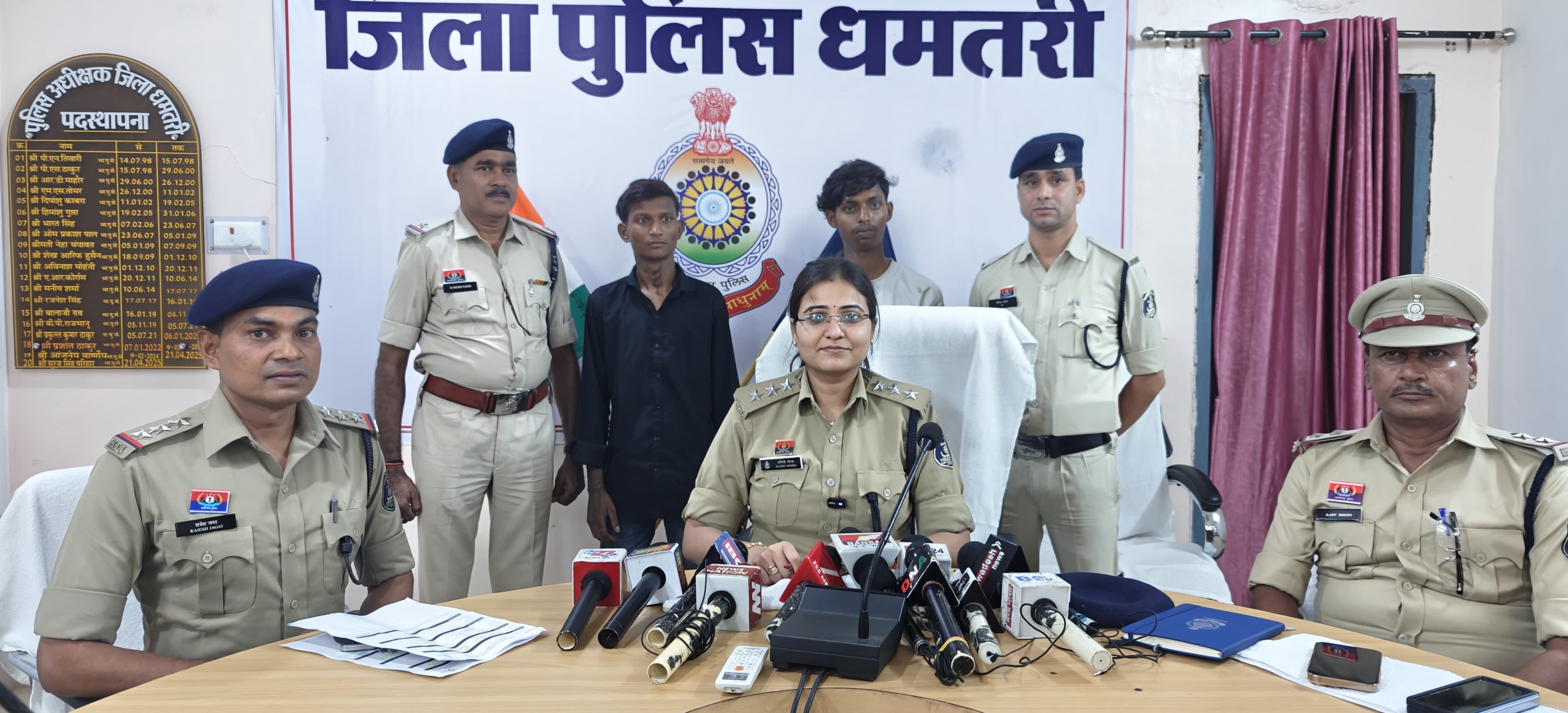 पुलिस के समक्ष फरार गिरफ्तार दोनों आरोपित। पुलिस के समक्ष फरार गिरफ्तार दोनों आरोपित।