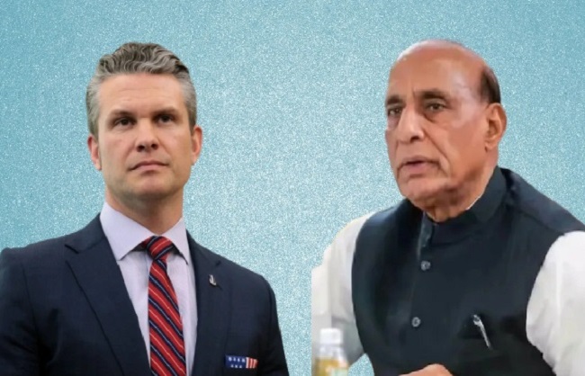 रक्षा मंत्री राजनाथ सिंह और अमेरिकी रक्षा सचिव पीट हेगसेथ (फ़ाइल फोटो) रक्षा मंत्री राजनाथ सिंह और अमेरिकी रक्षा सचिव पीट हेगसेथ (फ़ाइल फोटो)