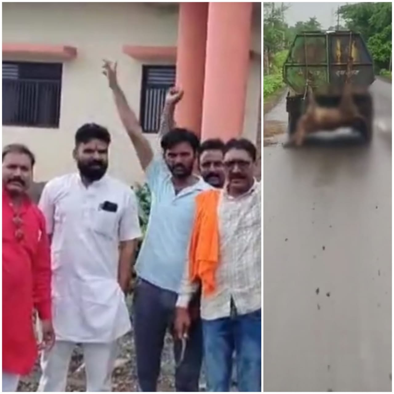 घसीटकर ले जाने के विरोध में बजरंगदल ने किया घेराव घसीटकर ले जाने के विरोध में बजरंगदल ने किया घेराव