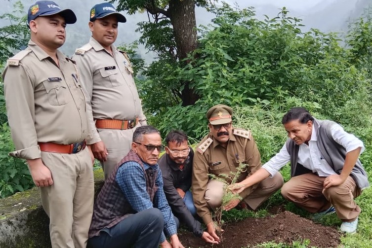 पोखरी के जौरासी में पौधरोपण करते हुए वन विभाग व ग्रामीण। पोखरी के जौरासी में पौधरोपण करते हुए वन विभाग व ग्रामीण।