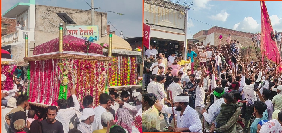 मोहर्रम की दशवीं का जूलूस निकालते मुस्लिम मोहर्रम की दशवीं का जूलूस निकालते मुस्लिम