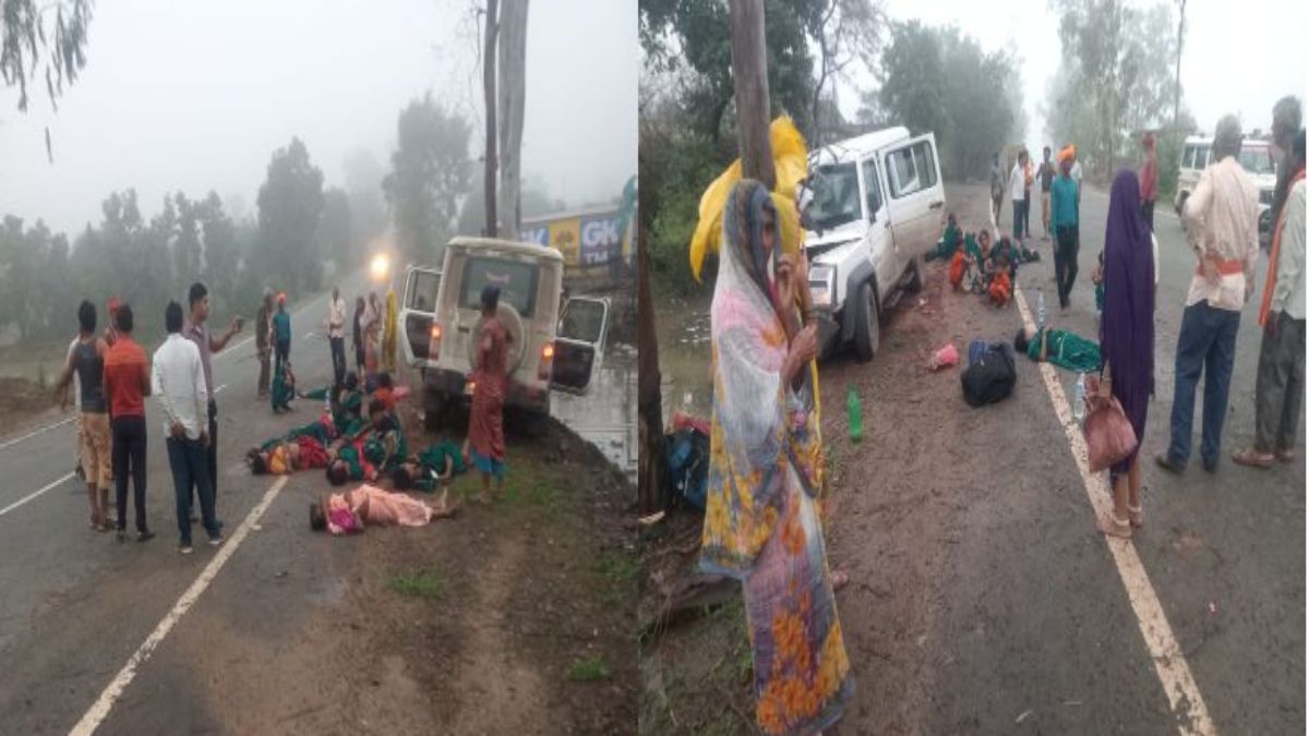 श्रद्धालुओं का वाहन पेड़ से टकराया श्रद्धालुओं का वाहन पेड़ से टकराया