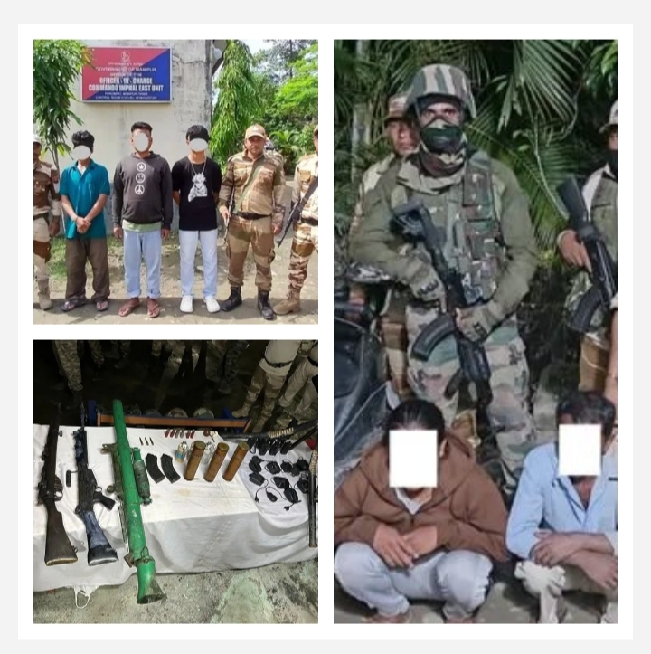 Image of the arms and arrested rebels in Manipur. Image of the arms and arrested rebels in Manipur.