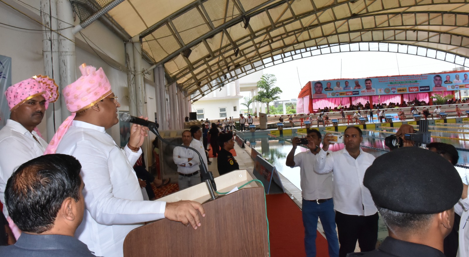 एचएल सिटी में खिलाड़ियों व अन्य लोगों को संबोधित करते मंत्री विपुल गोयल। एचएल सिटी में खिलाड़ियों व अन्य लोगों को संबोधित करते मंत्री विपुल गोयल।