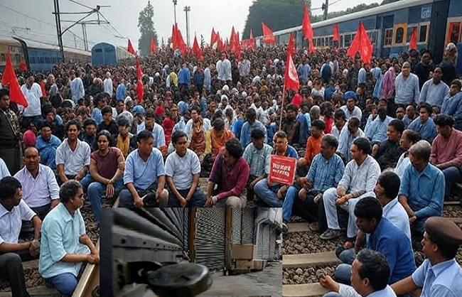देशव्यापी हड़ताल का जारी फोटो देशव्यापी हड़ताल का जारी फोटो