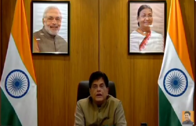 कार्यक्रम को संबोधित करते हुए केंद्रीय वाणिज्य मंत्री पीयूष गोयल कार्यक्रम को संबोधित करते हुए केंद्रीय वाणिज्य मंत्री पीयूष गोयल