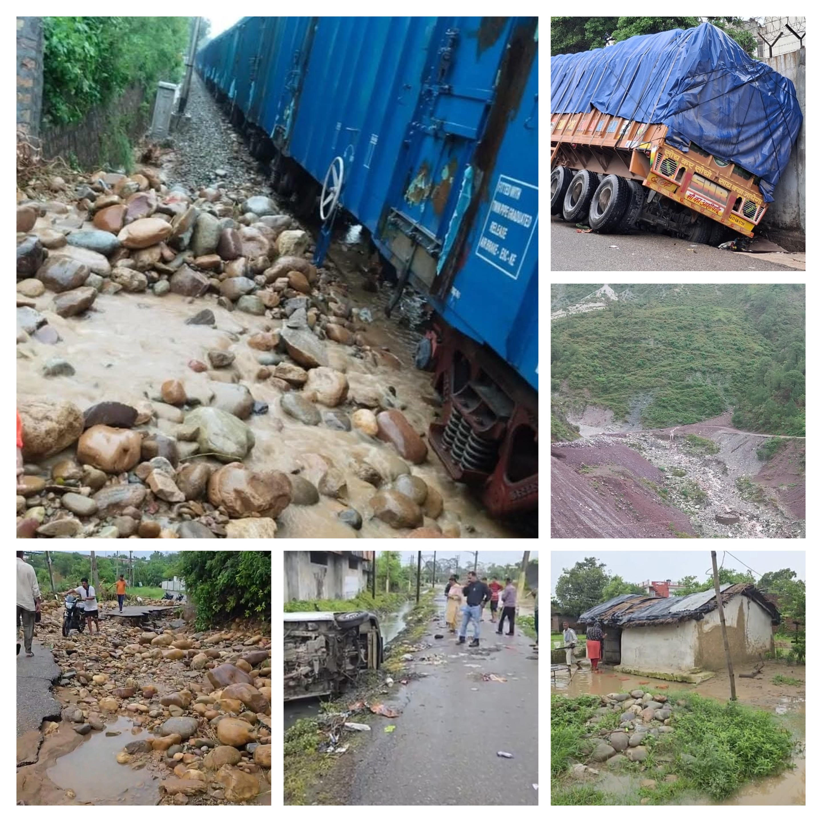 The entire district is submerged due to heavy rains, railway traffic affected, roads in Kandi area turned into ditches, rivers are in spate The entire district is submerged due to heavy rains, railway traffic affected, roads in Kandi area turned into ditches, rivers are in spate