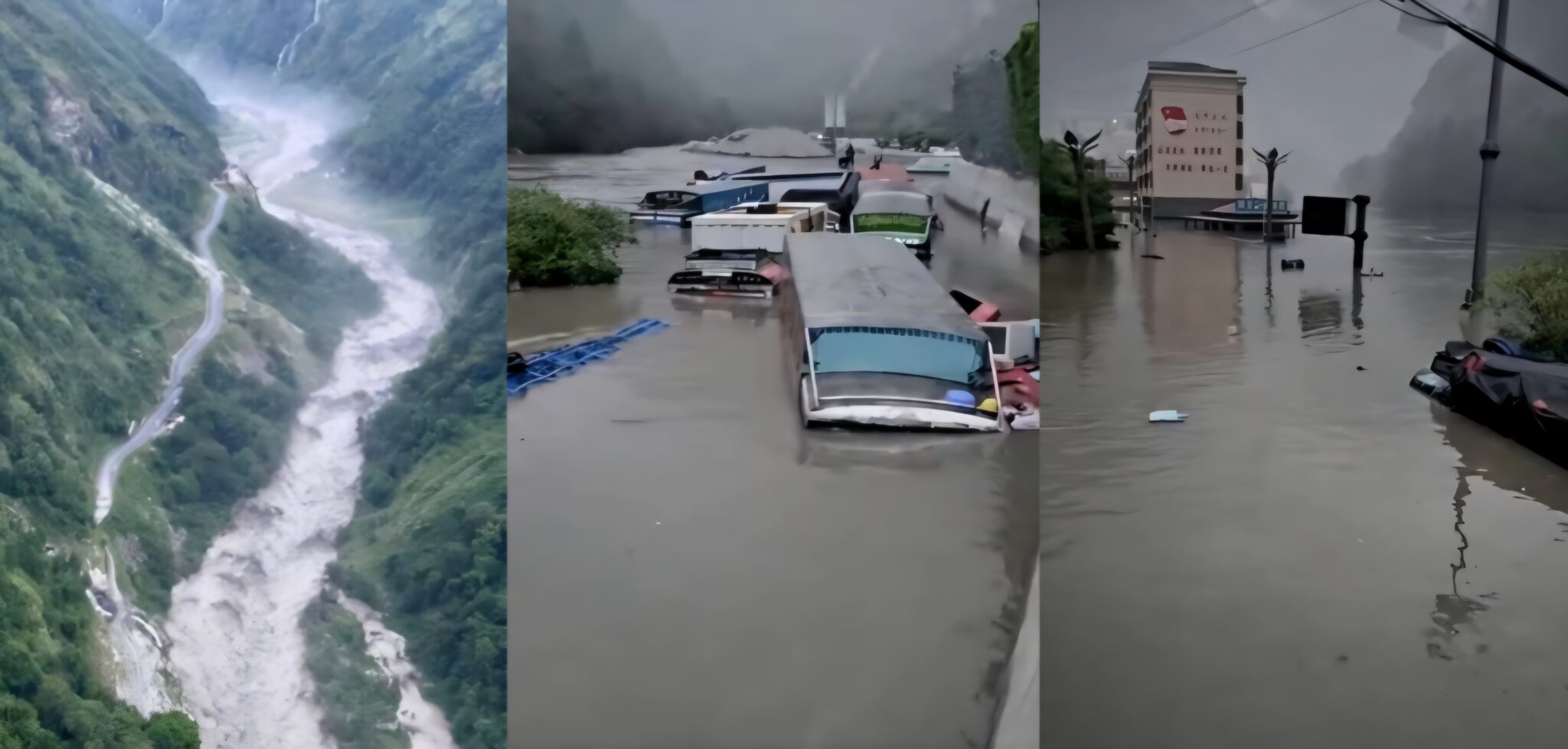 रसुवा में आए बाढ़ के बाद का दृश्य रसुवा में आए बाढ़ के बाद का दृश्य