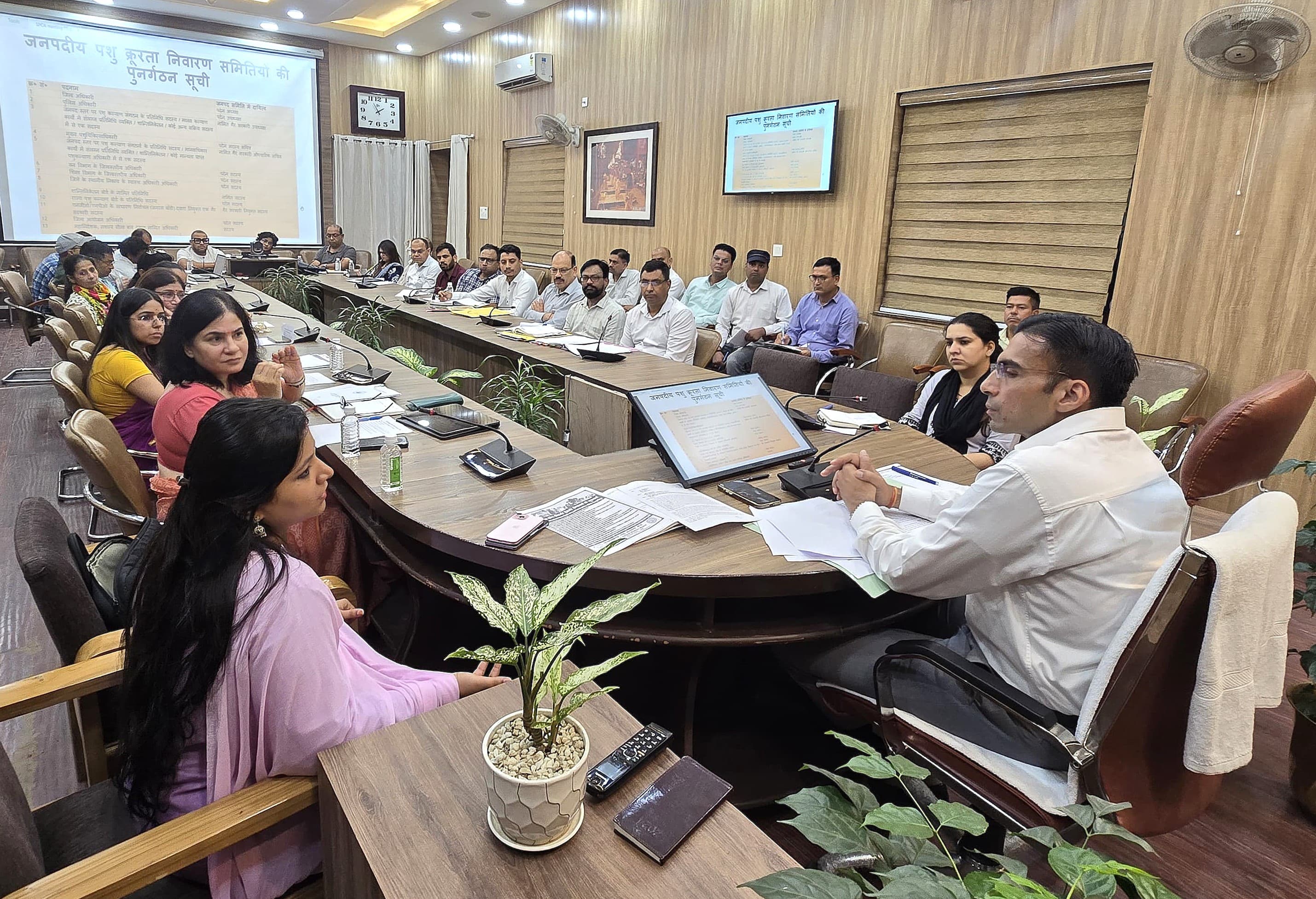 अधिकारियों को बैठक में निर्देश देते डीएम। अधिकारियों को बैठक में निर्देश देते डीएम।