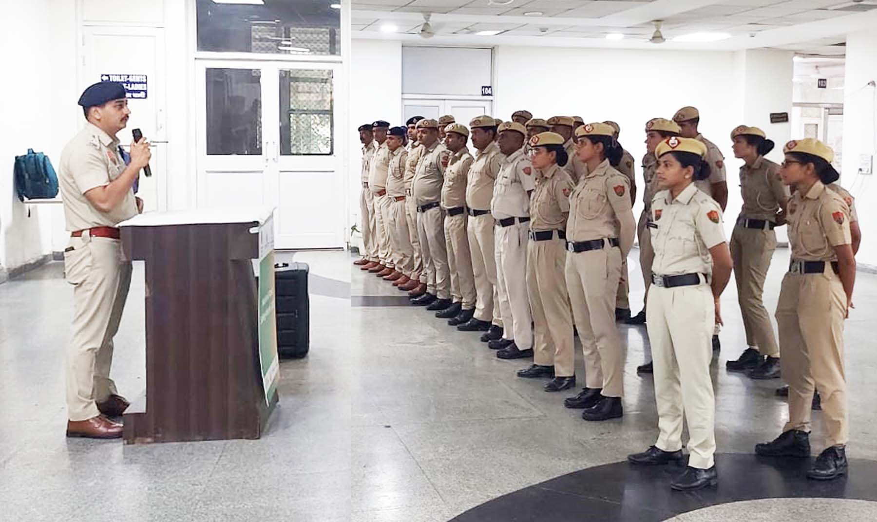 गुरुग्राम में कांवड़ यात्रा व बरसात को लेकर यातायात पुलिस में शामिल जवानों को दिशा-निर्देश देते अधिकारी। गुरुग्राम में कांवड़ यात्रा व बरसात को लेकर यातायात पुलिस में शामिल जवानों को दिशा-निर्देश देते अधिकारी।