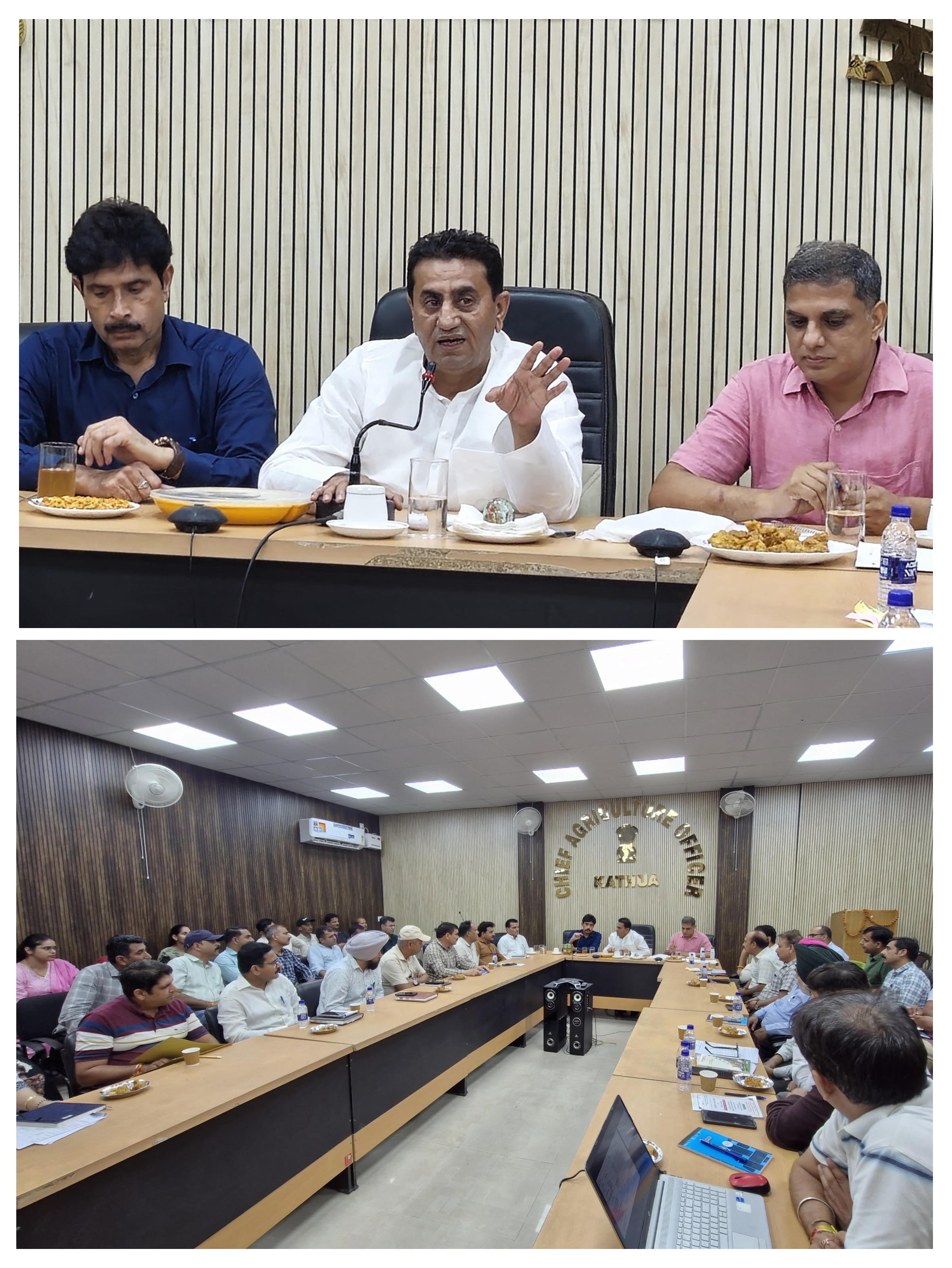 Jasrotia holds review meeting on progress of agriculture schemes, stresses on strengthening agriculture ecosystem in Jasrota constituency