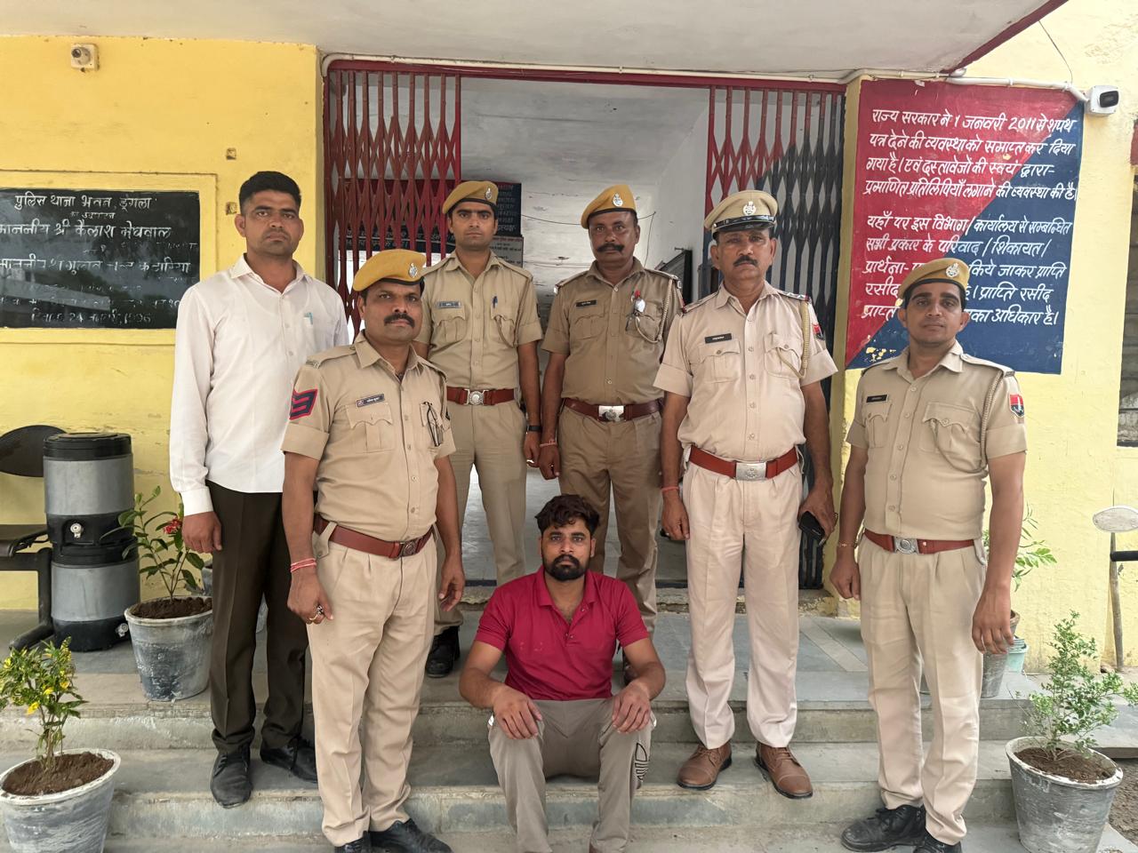 चित्तौड़गढ़ के डूंगला स्थित मंदिर में तोड़ फोड़ करने का आरोपित गिरफ्तार।