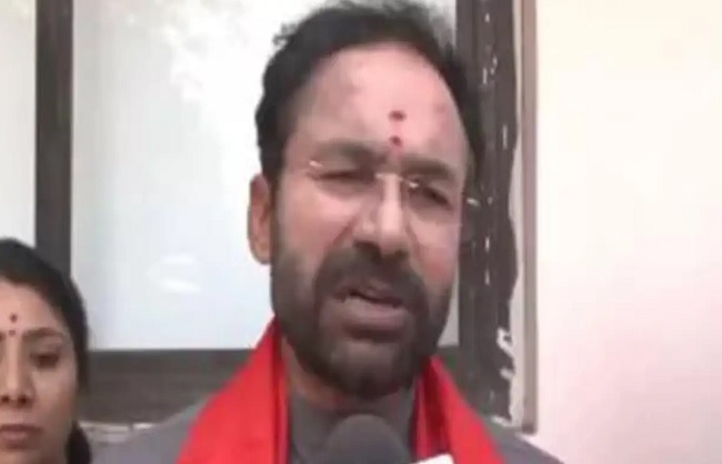 मीडिया को संबोधित करते कोयला एवं खान मंत्री जी. किशन रेड्डी