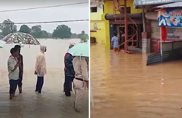 भारी बारिश से मध्य प्रदेश के जिलों में बाढ़ के हालात भारी बारिश से मध्य प्रदेश के जिलों में बाढ़ के हालात