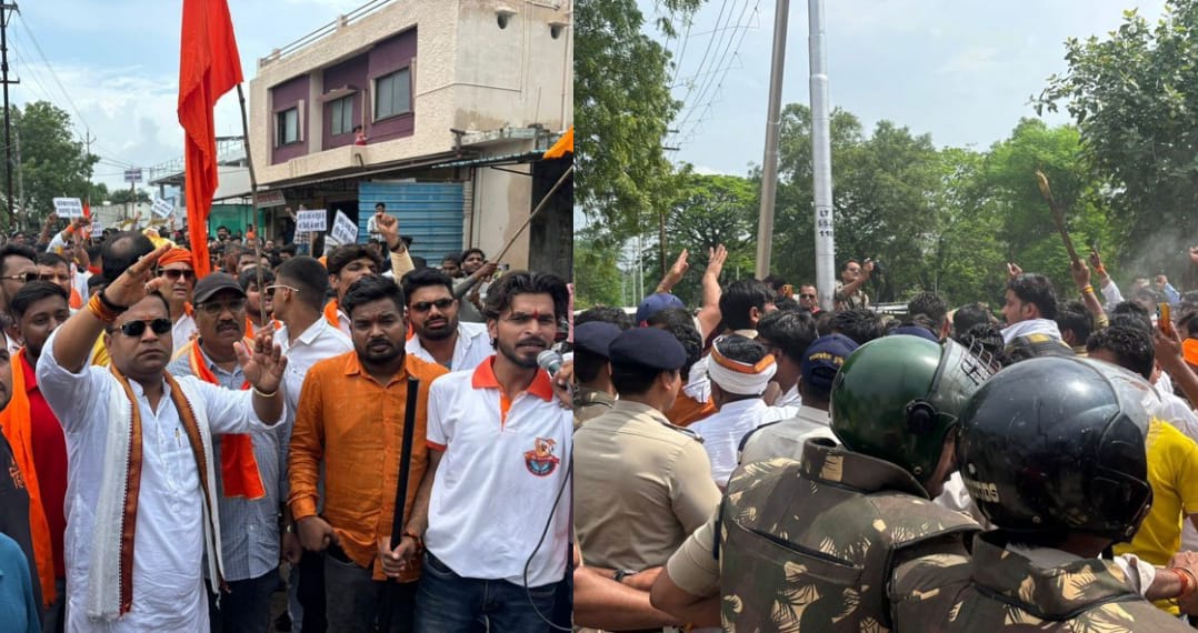 हिंदू संगठनों की मड़ई मस्जिद निर्माण को लेकर पुलिस से झड़प, एसडीएम हटाए गए
